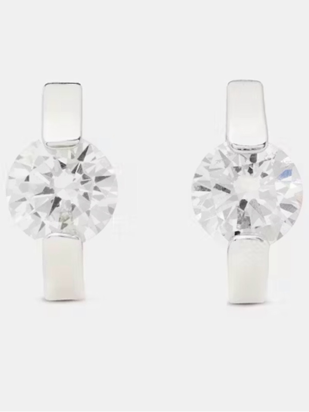 Kate Spade Classic Clear Crystal Huggie Earrings - Silver Tone NWT